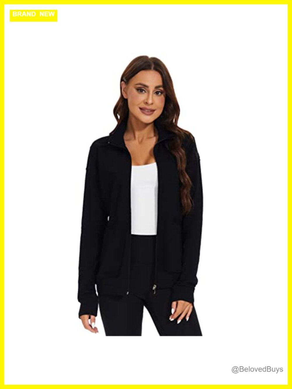 Women's Zip Front Scrub Jacket Stretch Fitted Medical Uniform